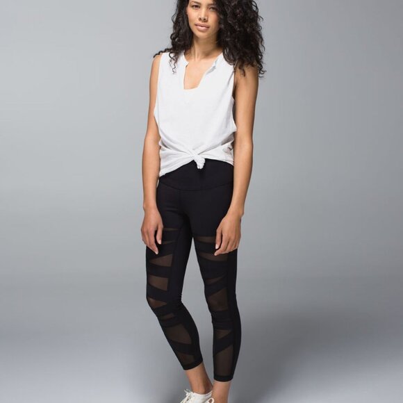 NWT Lululemon High Times Crop Tech Mesh Full-On Luon 7/8 size 4 - Picture 2 of 8